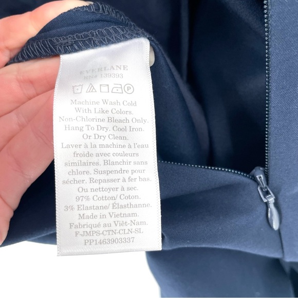 EVERLANE NWT The Structured Cotton Navy Business Casual Classic Pant Jumpsuit - Picture 12 of 12